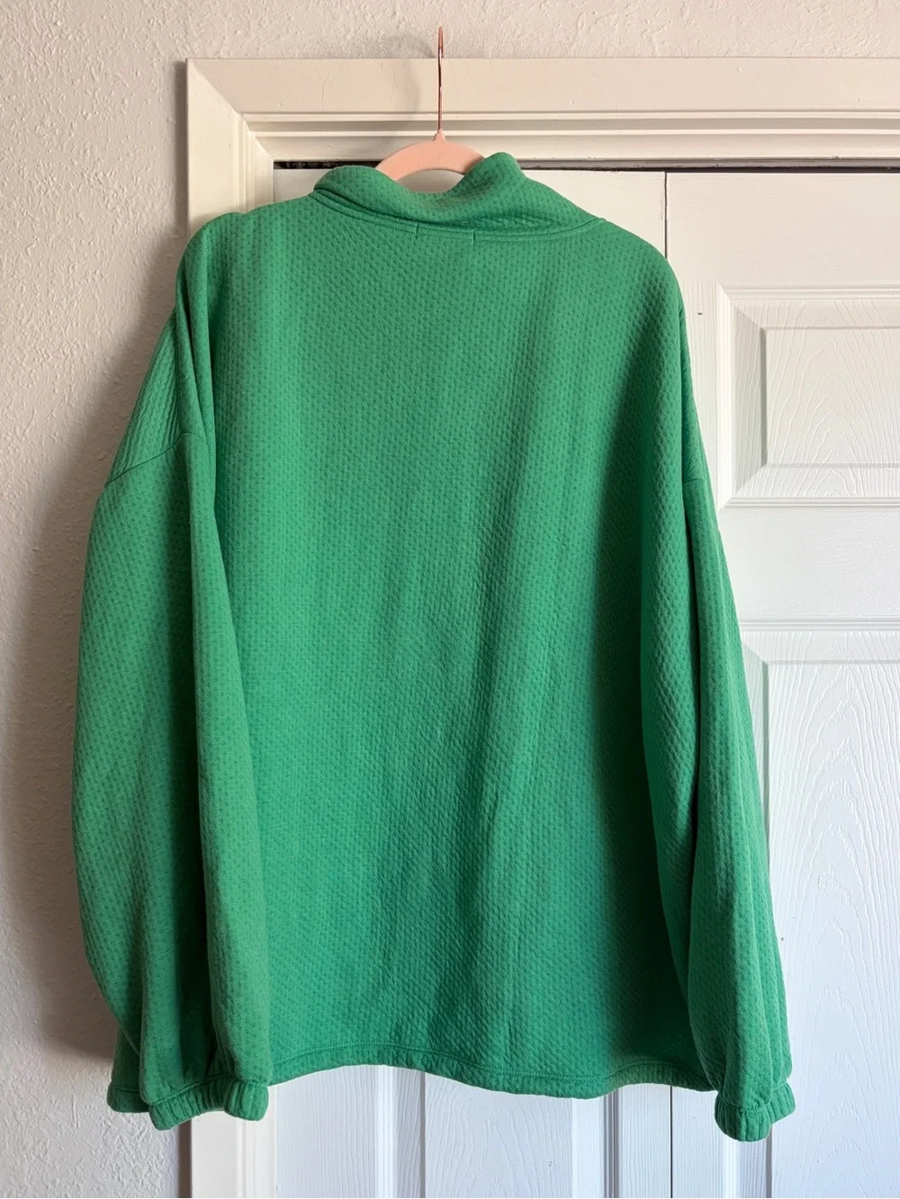J.Crew Terry Half-Zip Pointelle Sweatshirt 2X BM325
